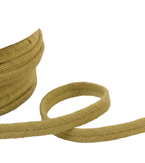 Double wire cord 10mm beige green per meter
