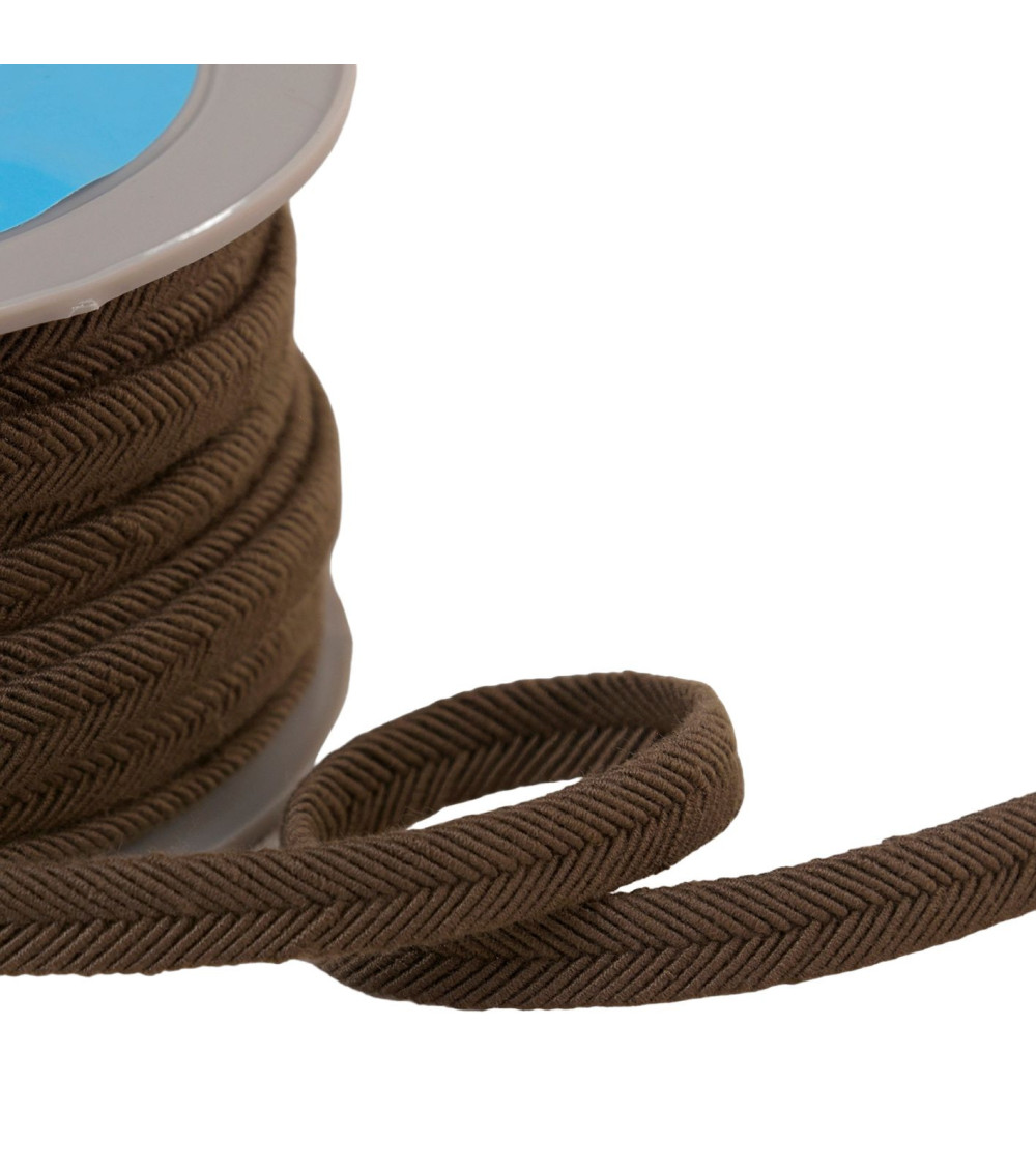 Double cord 10mm dark brown threads per meter