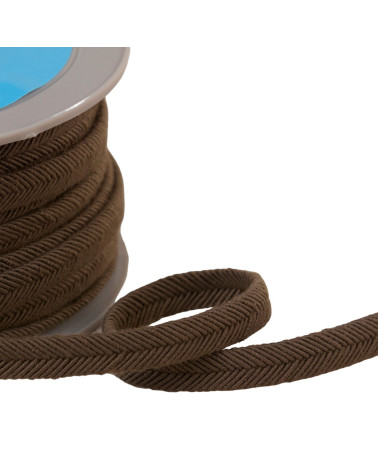 Double cord 10mm dark brown threads per meter