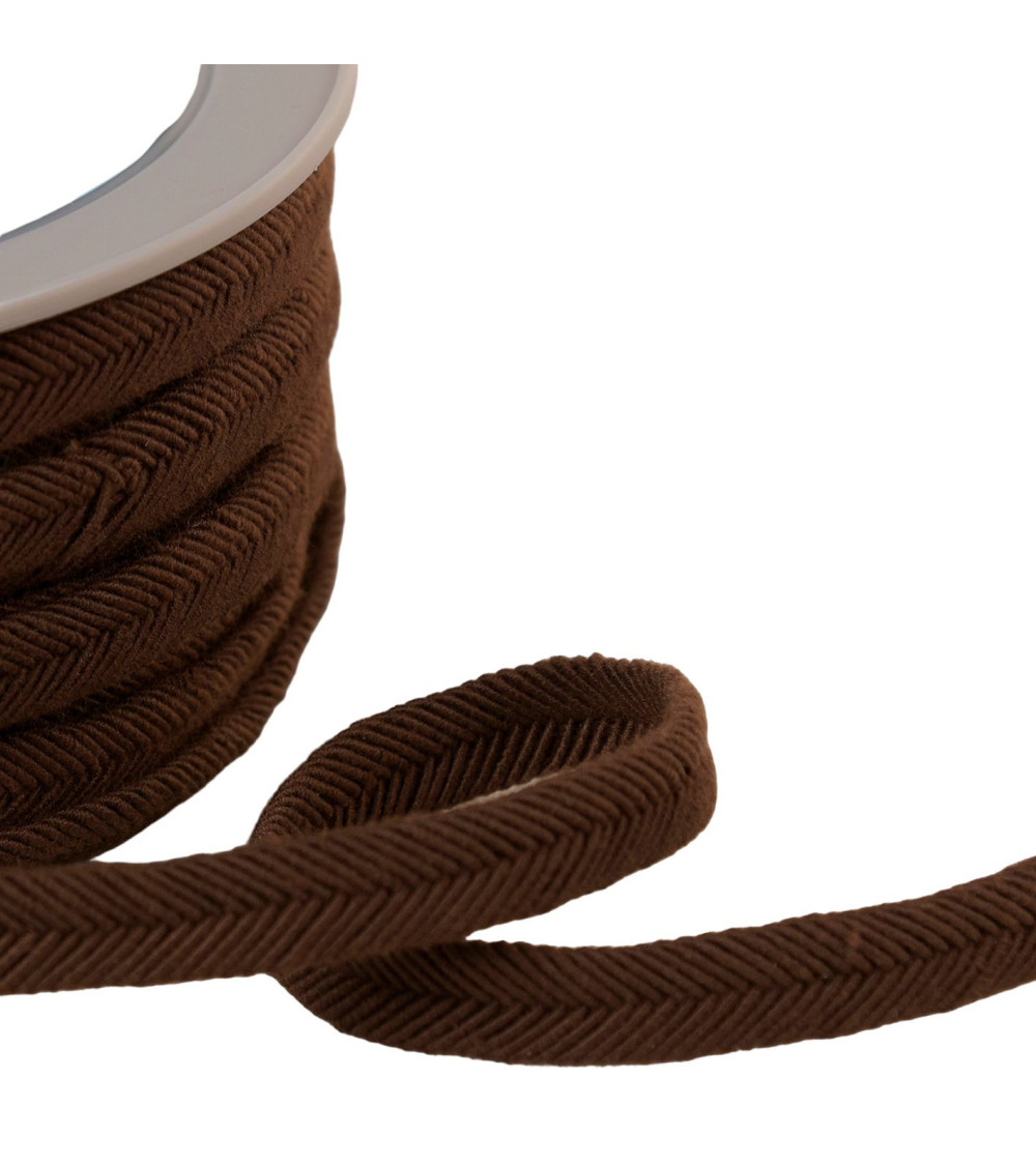 Double cord 10mm coffee brown threads per meter