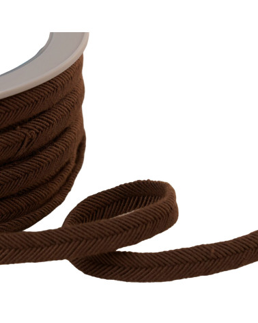 Double cordon fils 10mm marron café au mètre