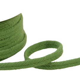 Double cordon fils 10mm vert kaki clair au mètre