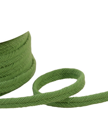 Double wire cord 10mm light khaki green per meter