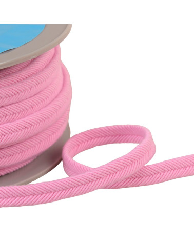 Double cordon fils 10mm rose clair au mètre