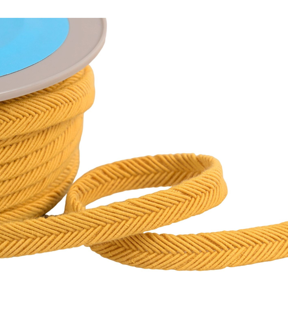Double wire cord 10mm yellow/orange per meter