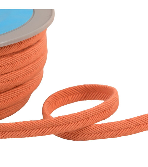 Double cordon fils 10mm orange saumon au mètre