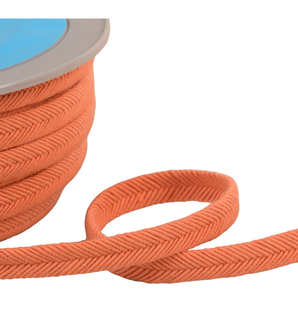 Double wire cord 10mm salmon orange per meter
