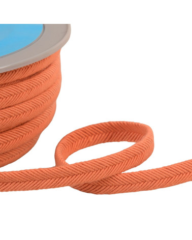 Double wire cord 10mm salmon orange per meter