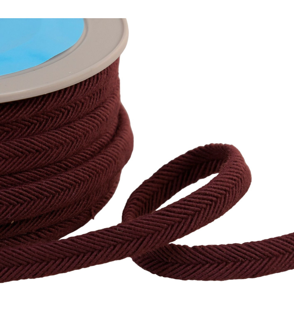 Double thread cord 10mm purple plum per meter