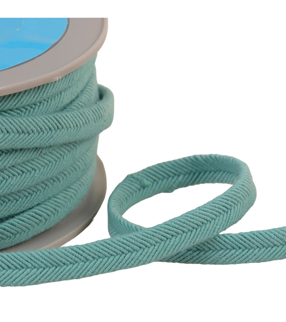 Double wire cord 10mm green blue per meter