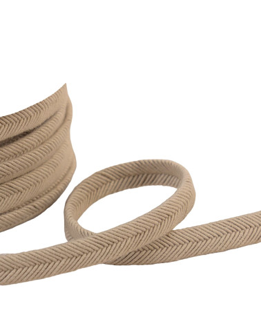 Double wire cord 10mm beige/gold per meter