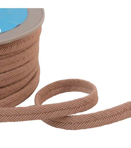 Double wire cord 10mm beige/pink per meter