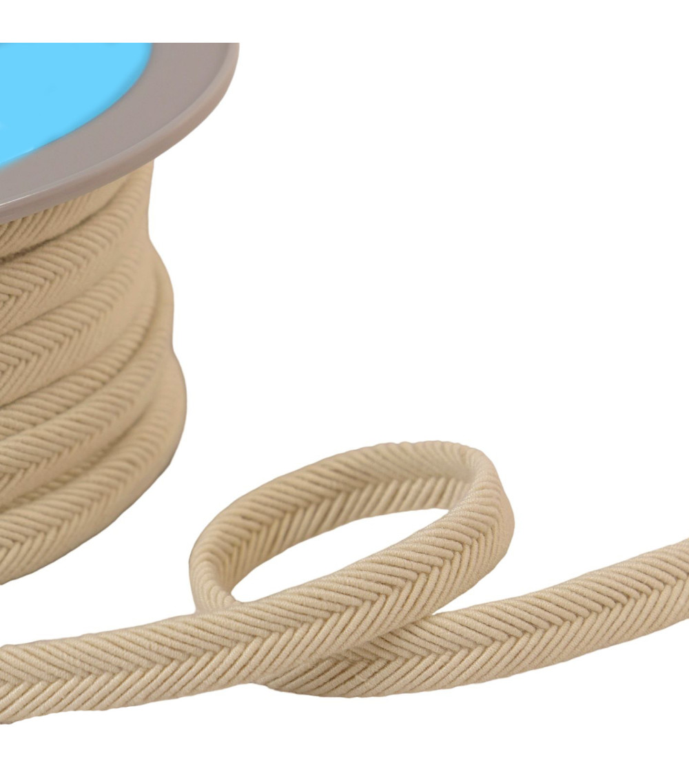 Double thread cord 10mm ecru/white per meter