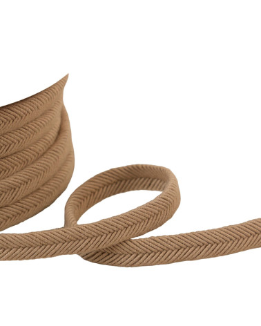 Double wire cord 10mm taupe brown/silver per meter