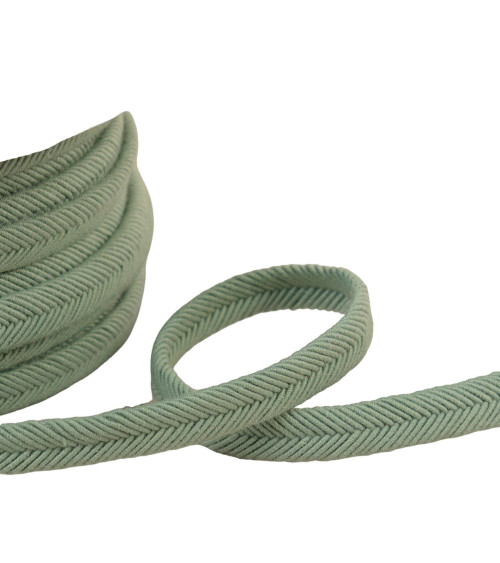 Double cord 10mm almond green thread per meter