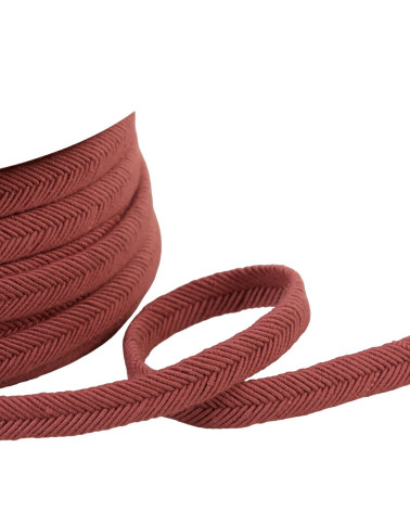 Double cordon fils 10mm vieux rose au mètre