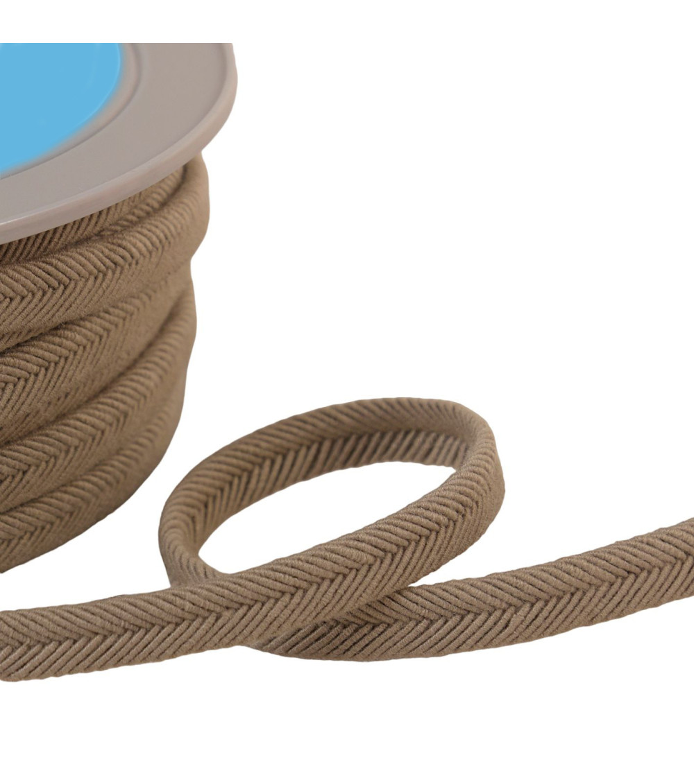 Double cord 10mm beige linen thread per meter