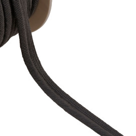 Passepoil cordon fils 6mm gris noir au mètre