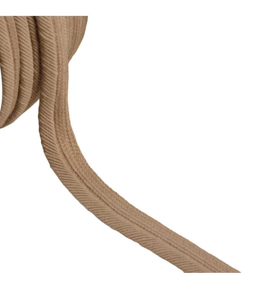 Piping cord thread 6mm taupe brown/silver per meter
