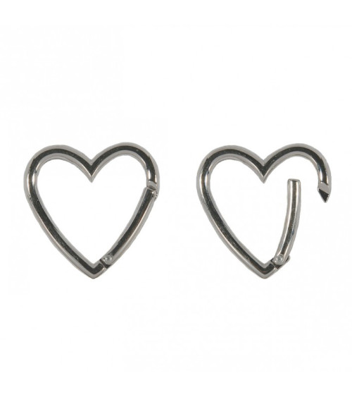 Moschettone cuore 39mm colore argento
