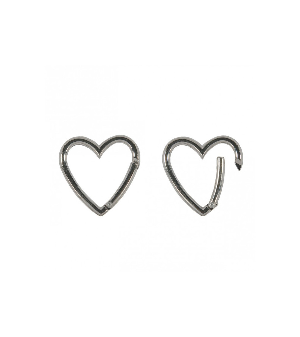 Moschettone cuore 39mm colore argento
