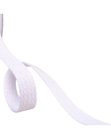 Oblique dashed braid 15mm white by the meter