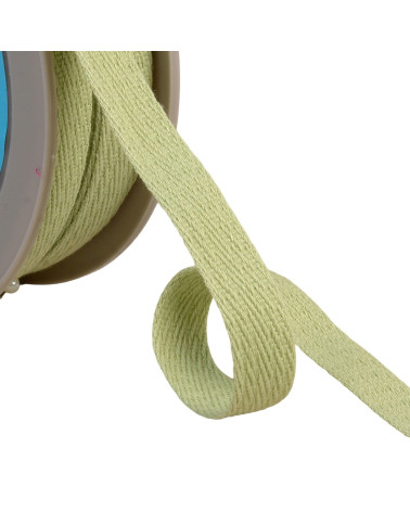 Oblique dashed braid 15mm green by the meter