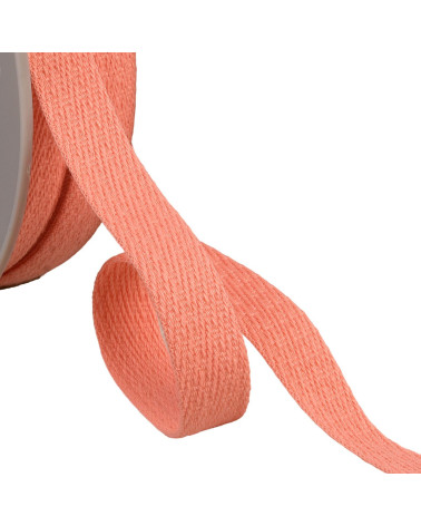 Oblique dashed braid 15mm salmon orange by the meter