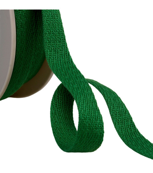 Oblique dash braid 15mm dark green by the meter