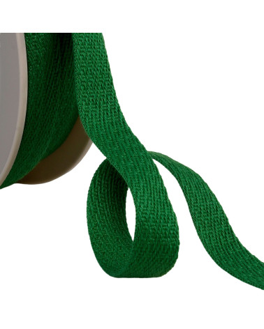Galon tirets obliques 15mm vert foncé au mètre