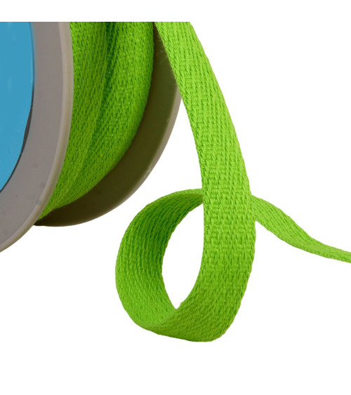 Oblique dash braid 15mm anise green by the meter