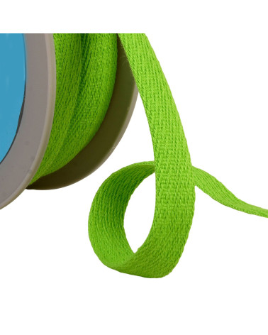 Oblique dash braid 15mm anise green by the meter