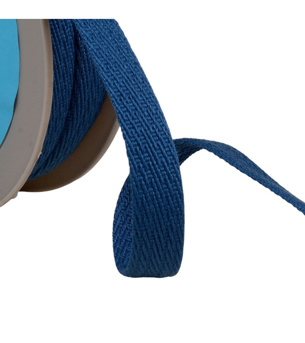 Oblique dash braid 15mm blue/Bengal red by the meter