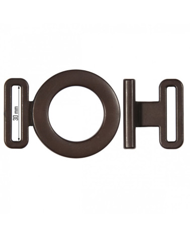 Boucle plastique 30mm marron
