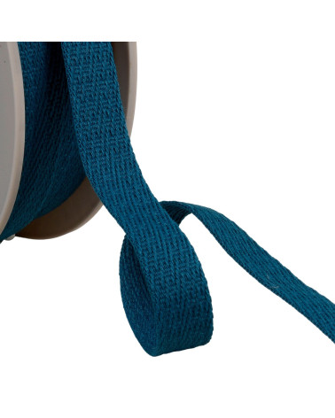 15mm duck blue oblique dash braid by the meter