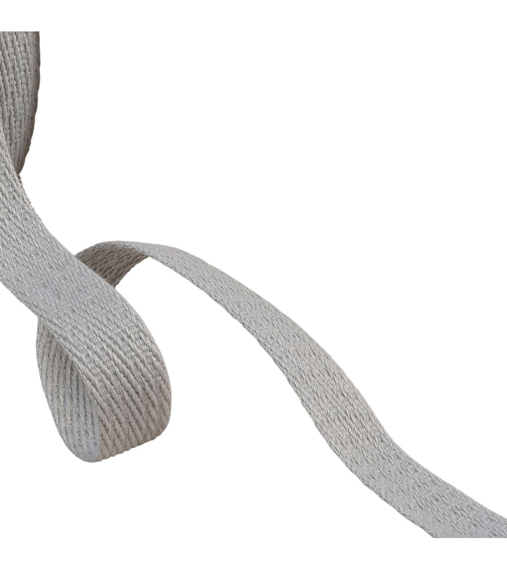 Oblique dash braid 15mm light gray by the meter