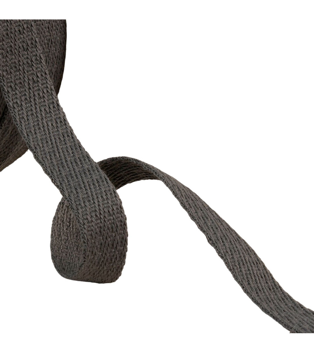 Oblique dash braid 15mm medium gray by the meter