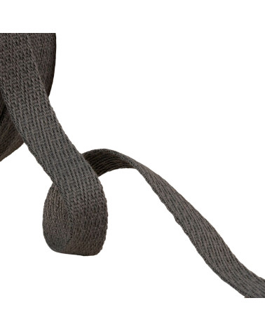 15mm medium gray oblique dash braid by the meter