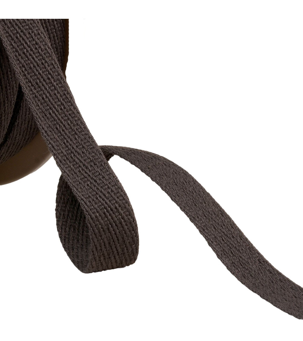 Oblique dash braid 15mm dark gray by the meter