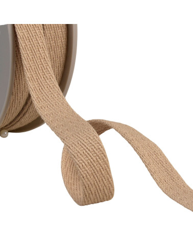 Oblique dash braid 15mm beige by the meter