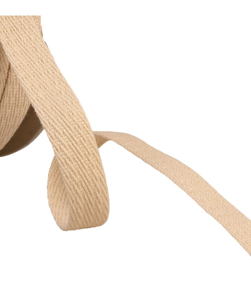 Oblique dash braid 15mm ecru by the meter