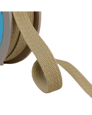 Oblique dash braid 15mm taupe brown by the meter