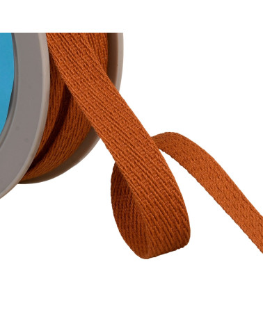 Oblique dash braid 15mm rust orange by the meter