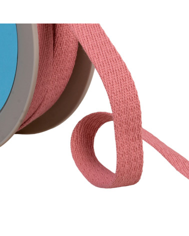 Oblique dash braid 15mm old pink by the meter