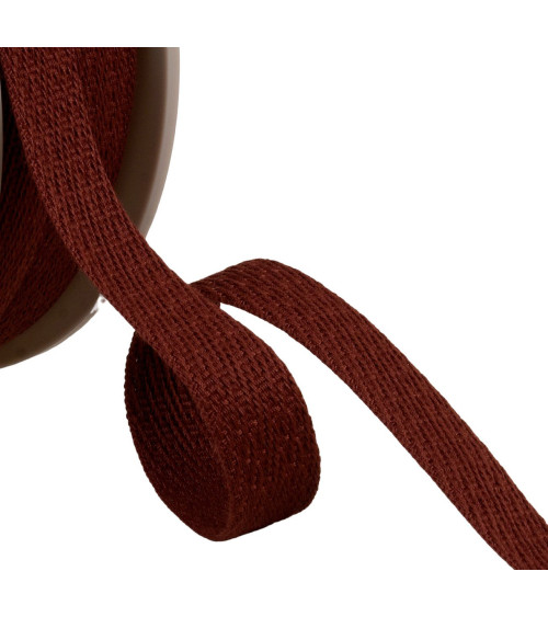 Oblique dash braid 15mm rust orange by the meter