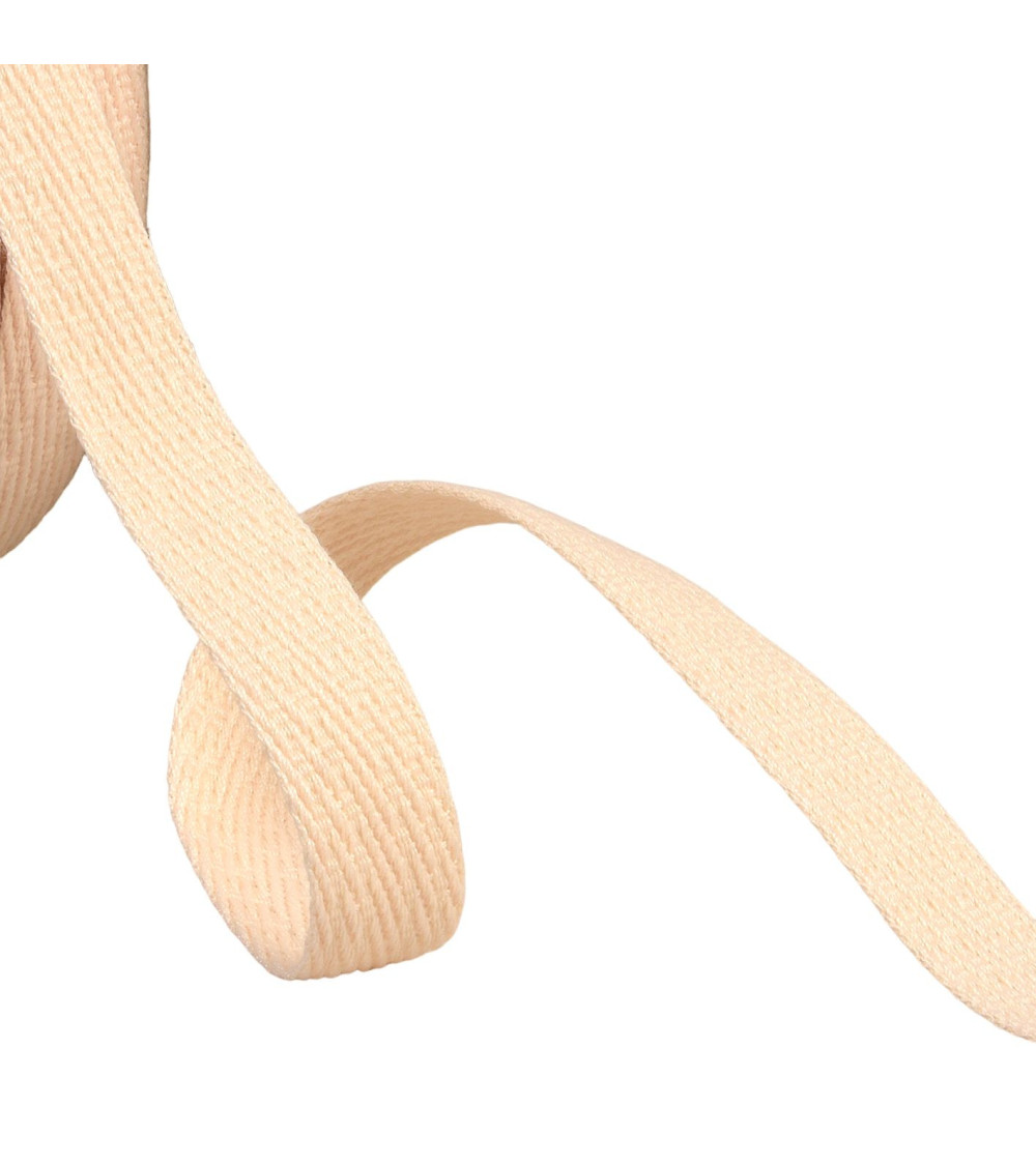 Oblique dash braid 15mm ecru by the meter