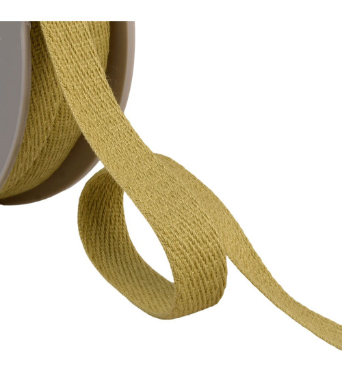 Oblique dash braid 15mm beige green per meter