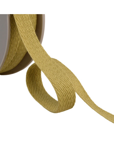 Oblique dash braid 15mm beige green per meter