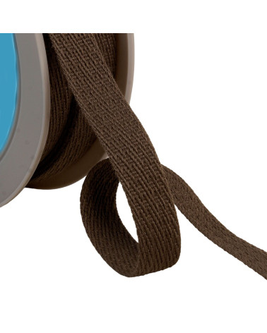 Oblique dash braid 15mm dark brown by the meter