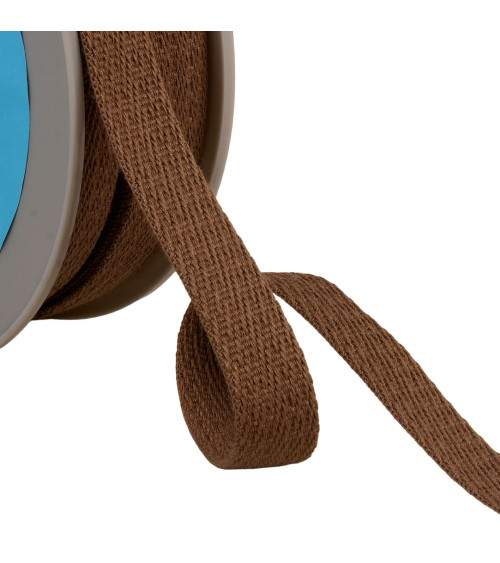 Oblique dash braid 15mm light brown by the meter